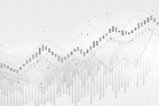 Rising line chart over a bar graph - investment and asset strategy, feasibility and owner representation