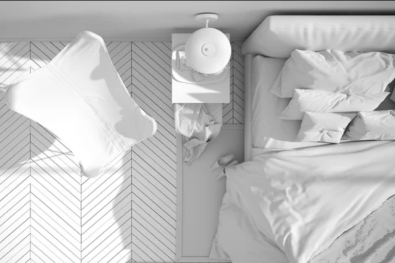 Made bed with crisp white linen seen from above - hospitality experiences and guest journey