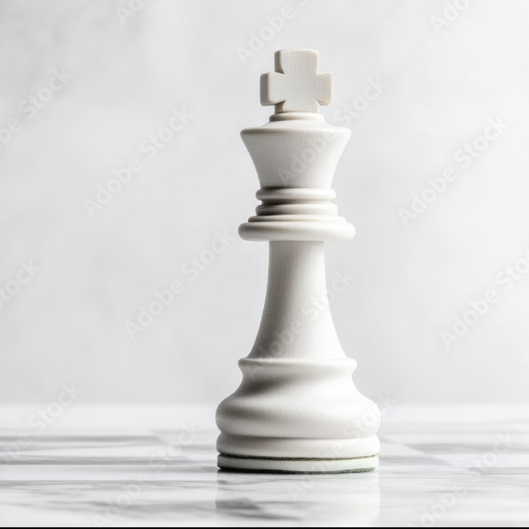 White chess king piece symbolising strategic owner and operator advisory in hospitality